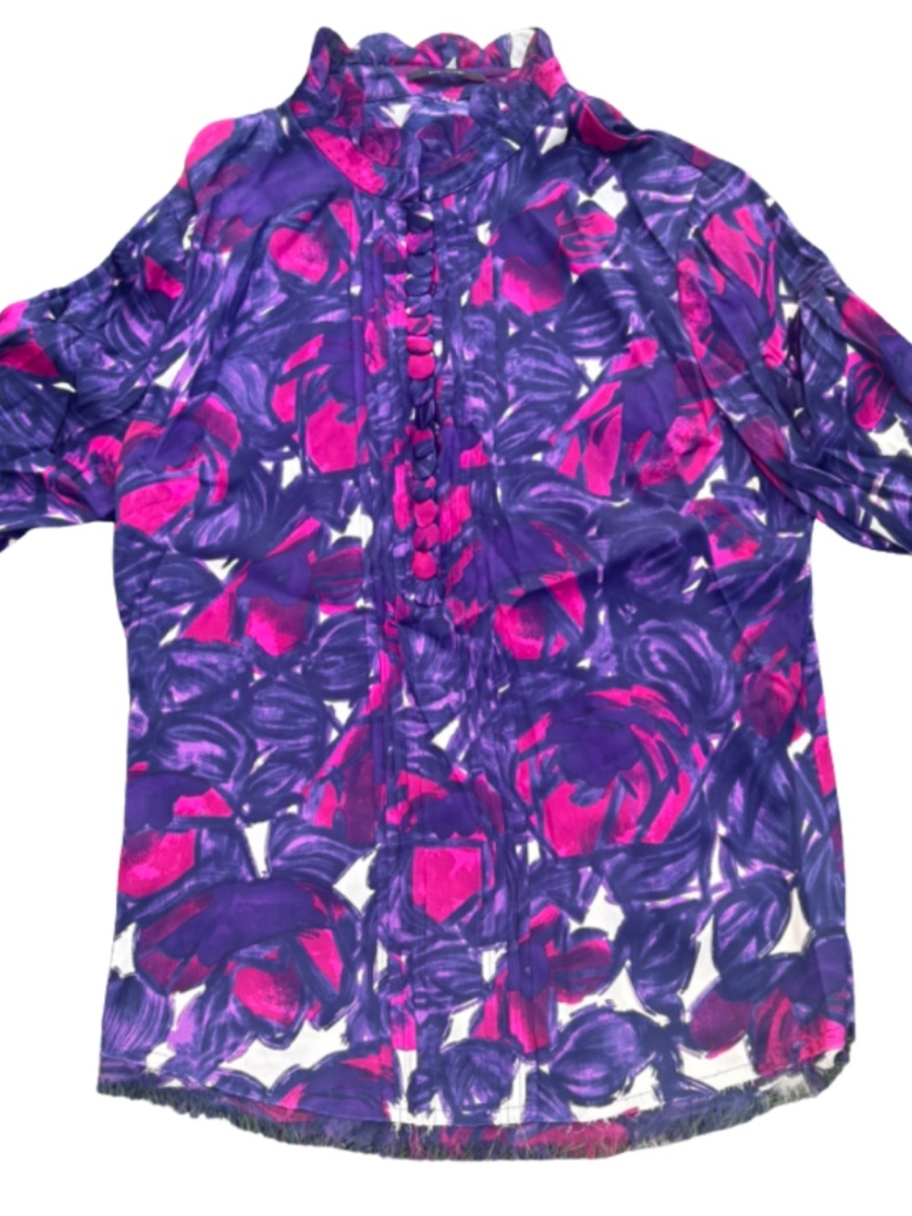 Elie Tahari, Silk Abstract Print Blouse, Size Small